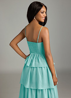 Azazie Kaiden Bridesmaid Dresses Aqua A-Line Sweetheart Neckline Chiffon Dress image7