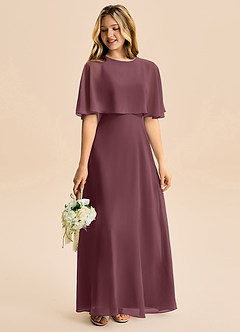 Azazie Maris Junior Abito A-Line in Chiffon Sangria image6