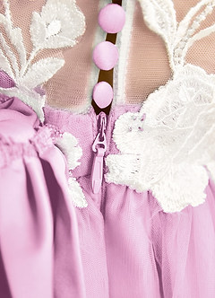 Azazie Sundae Robe Demoiselle D'honneur Fillette Robe Princesse en Dentelle Rose Bonbon image8