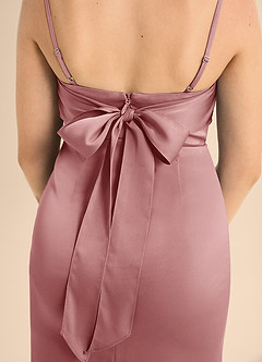 Azazie Mai Junior Dusty Rose Sheath Sweetheart Neckline Stretch Satin Dress image6