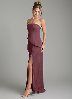 Azazie Tierney Bridesmaid Dresses Sangria A-Line Strapless Chiffon Convertible Dress image5