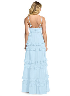 Azazie Rachel Bridesmaid Dresses Sky Blue A-Line Chiffon Dress image2