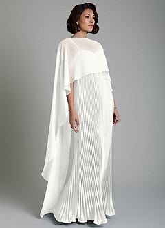 Azazie Micah Vestidos de damas de honor Vestido Blanco de Satén Elástico de Línea A Convertible con Corsé image6