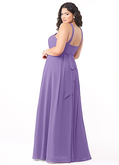 Azazie Dixie Bridesmaid Dresses Tahiti A-Line Halter Pleated Chiffon Dress image9