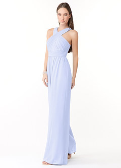 Azazie Berdie Bridesmaid Dresses Lavender Halter Chiffon Jumpsuit image3