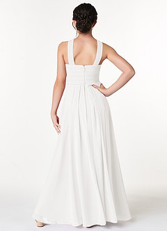 Azazie Kaleigh Junior Ivory A-Line Pleated Chiffon Dress image2