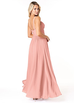 Azazie Chanel Bridesmaid Dresses Rosette A-Line Pleated Chiffon Dress image5