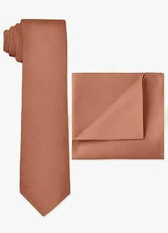 front Matte Satin Wide Tie and Pocket Square Set