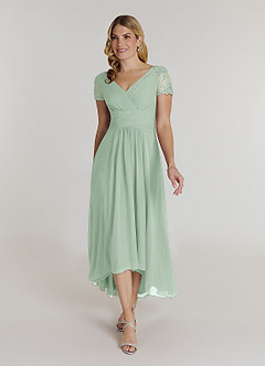 Azazie Thais Kleider für die Brautmutter A-Linie Spitze Chiffon Kleid Agave image1