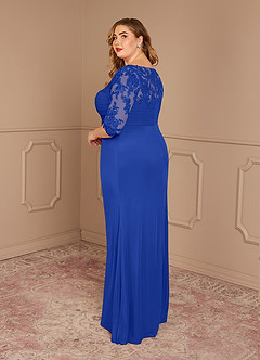 Azazie Alisondra Mother of the Bride Dresses Royal Blue Sheath Scoop Lace Lace Dress image10
