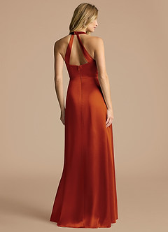 Azazie Janessa Final Sale Black A-Line Metallic Satin Dress image3