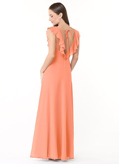 Azazie Yoko Bridesmaid Dresses Sunset A-Line Ruched Chiffon Dress image4