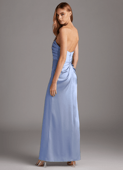 Azazie Lexie Bridesmaid Dresses Ice Sheath Strapless Stretch Satin Convertible Dress image5