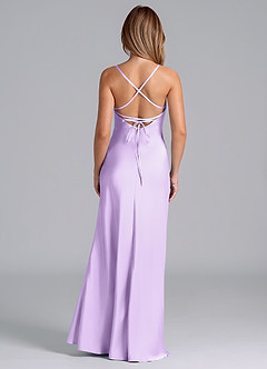 Azazie Seema Abiti da Damigella Abito Sirena in Raso Elasticizzato Corsetto Lilla image7