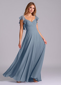 Azazie Leilani Bridesmaid Dresses Twilight A-Line Pleated Chiffon Dress image3
