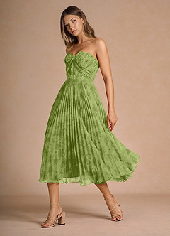 Lyanna Green Multi Pleated Midi Dress image5