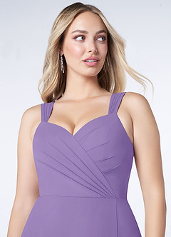 Azazie Nahrin Bridesmaid Dresses Tahiti A-Line V-Neck Pleated Chiffon Dress image5