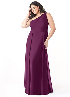 Azazie Dallas Bridesmaid Dresses Raspberry A-Line One Shoulder Chiffon Dress image26