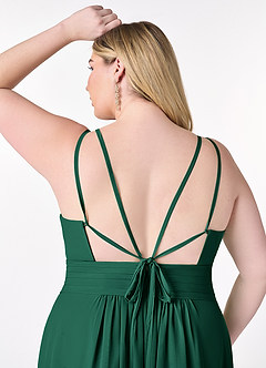 Azazie Farren Bridesmaid Dresses Emerald A-Line Pleated Chiffon Convertible Dress image16
