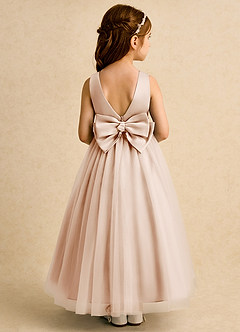 Azazie Lior Flower Girl Dresses English Rose Ball-Gown Pleated Tulle Dress image5