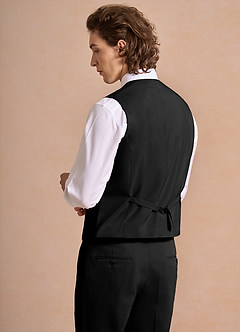 front Carter Zwart Pakvest van katoen-linnenmix