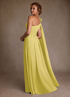 Azazie Lancaster Mère de la mariée Robes Robe Trapèze en Mousseline de soie Une épaule Canari image2