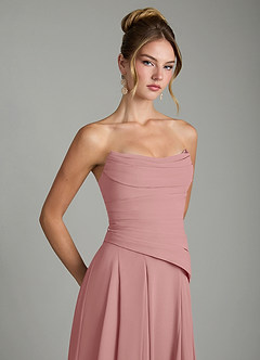 Azazie Gabriela Bridesmaid Dresses Dusty Rose A-Line Corset Chiffon Dress image10