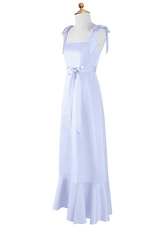 Azazie Barbara Junior Lavender A-Line Bow Matte Satin Dress image8