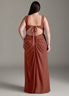 Azazie Jesaphine Bridesmaid Dresses Auburn Sheath Bow Chiffon Dress image9