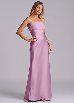 Azazie Ailanie Brudtärnklänningar Klä av Tubklänning i Stretch Satin Axelbandslös Blåregn image5