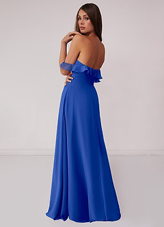 Barbie ♥ Azazie Final Sale Royal Blue A-Line Off the Shoulder Chiffon Convertible Dress image2