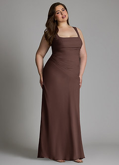 Azazie Agustina Bridesmaid Dresses Ganache Mermaid Corset Chiffon Dress image14