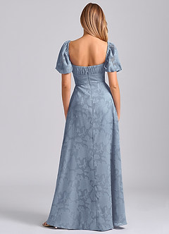 Azazie Mirian Bridesmaid Dresses Dusty Blue A-Line Sweetheart Neckline Floral Burnout Dress image6