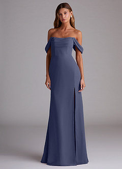 Azazie Saige Bridesmaid Dresses Stormy A-Line Off the Shoulder Chiffon Convertible Dress image3