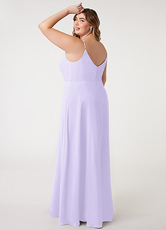 Azazie Daenerys Bridesmaid Dresses Lilac A-Line Cowl Chiffon Dress image11