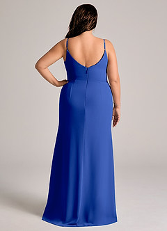 Azazie Deandra Bridesmaid Dresses Royal Blue Mermaid Pleated Chiffon Dress image8