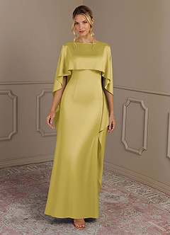 Azazie Eli Mère de la mariée Robes Robe Fourreau en Satin extensible Col de bateau Canari image4