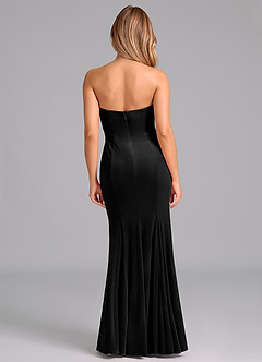 Azazie Yinnie Bridesmaid Dresses Black Mermaid Strapless Velvet Convertible Dress image6