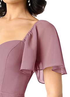 Azazie Chloe Bridesmaid Dresses Vintage Mauve A-Line Sweetheart Neckline Chiffon Dress image6