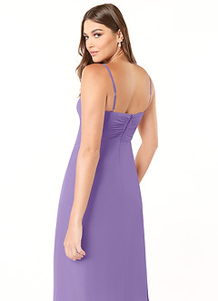 Azazie Justina Vestidos de damas de honor Vestido de Tahití de Gasa de Corte en A con Escote de Corazón image6