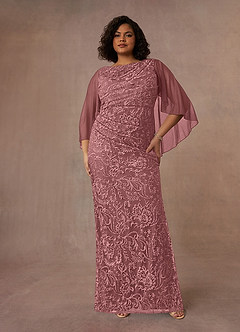 Azazie Collins Mother of the Bride Dresses Desert Rose Sheath Lace Dress image7
