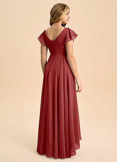 Azazie Caria Junior Rust A-Line Pleated Chiffon Dress image2