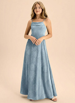 Azazie Anselie Junior Formal Klä av A-Line i Blommig Utbrändhet Av axeln image6