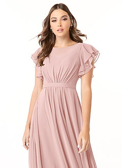 Azazie Daphne Abiti da damigella modesti Abito A-Line Arricciato Chiffon Floor-Length image4