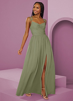 Barbie ♥ Azazie Bridesmaid Dresses Pistachio A-Line Pleated Chiffon Dress image7