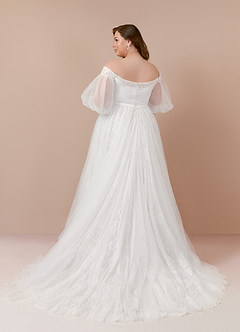 Azazie Vendela Wedding Dresses Diamond White Ball-Gown Sequins Tulle Dress image9