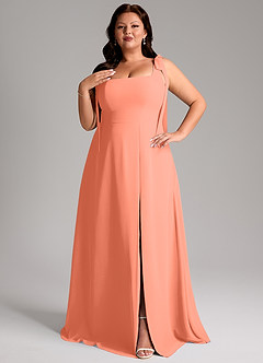 Azazie Debra Abiti da Damigella Abito Convertibile A-Line in Chiffon Con Tasche Tramonto image3