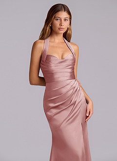 Azazie Destiny Suknie dla druhen Syrena Dekolt w kształcie serca Satyna elastyczna Do ziemi Sukienka image5