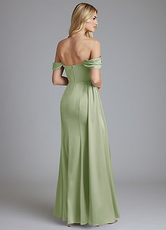 Azazie Amyra Bridesmaid Dresses Dusty Sage Mermaid Off the Shoulder Stretch Satin Convertible Dress image2