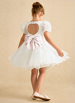 Azazie Debbie vestidos de niña de las flores Vestido de Marfil Pétalo De Rosa de Organza de Princesa con Escote de Corazón image6